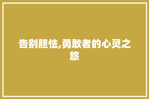 告别胆怯,勇敢者的心灵之旅