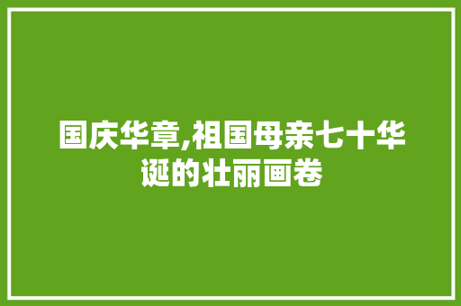 国庆华章,祖国母亲七十华诞的壮丽画卷