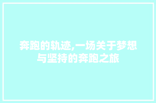 奔跑的轨迹,一场关于梦想与坚持的奔跑之旅 演讲稿范文