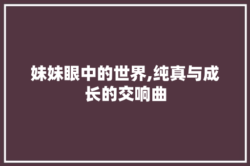 妹妹眼中的世界,纯真与成长的交响曲