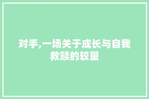 对手,一场关于成长与自我救赎的较量