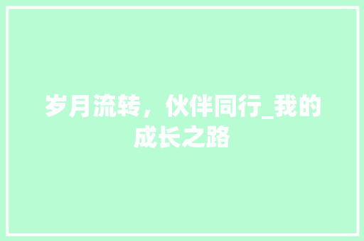 岁月流转，伙伴同行_我的成长之路