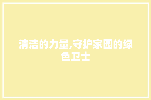 清洁的力量,守护家园的绿色卫士