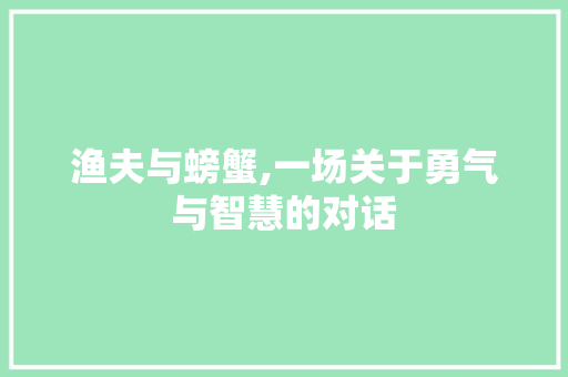 渔夫与螃蟹,一场关于勇气与智慧的对话