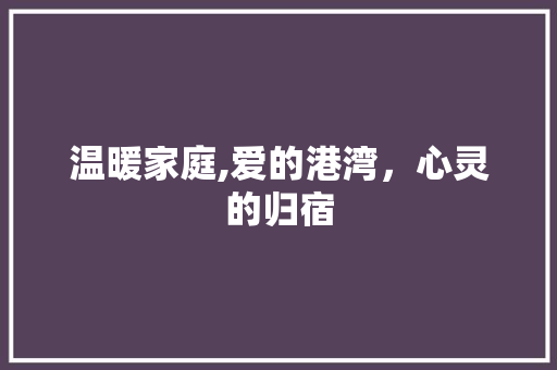 温暖家庭,爱的港湾，心灵的归宿