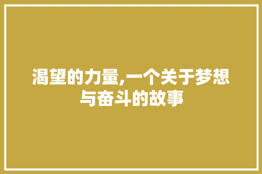 渴望的力量,一个关于梦想与奋斗的故事