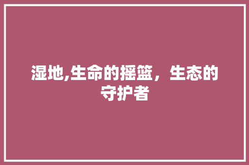 湿地,生命的摇篮，生态的守护者