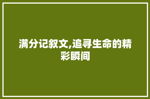 满分记叙文,追寻生命的精彩瞬间