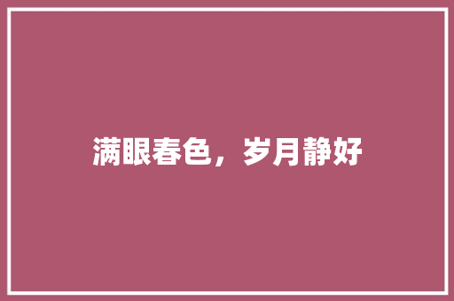 满眼春色，岁月静好