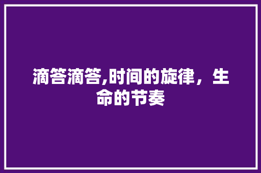 滴答滴答,时间的旋律，生命的节奏