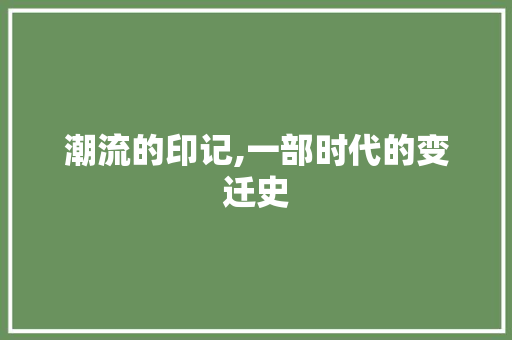 潮流的印记,一部时代的变迁史