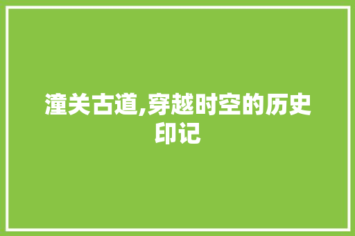 潼关古道,穿越时空的历史印记