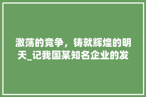 激荡的竞争，铸就辉煌的明天_记我国某知名企业的发展历程