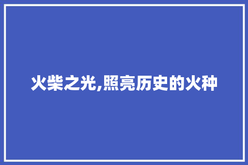 火柴之光,照亮历史的火种