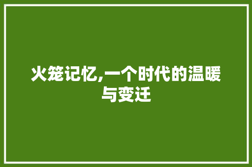 火笼记忆,一个时代的温暖与变迁