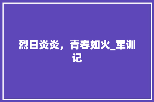 烈日炎炎，青春如火_军训记