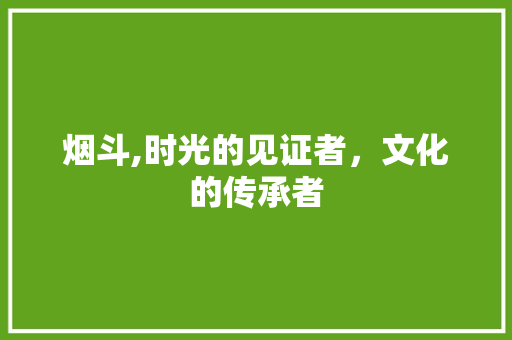 烟斗,时光的见证者，文化的传承者