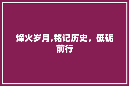 烽火岁月,铭记历史，砥砺前行