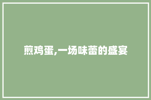 煎鸡蛋,一场味蕾的盛宴