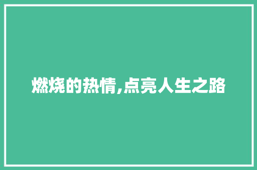 燃烧的热情,点亮人生之路