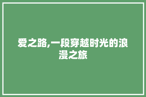 爱之路,一段穿越时光的浪漫之旅