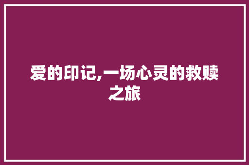 爱的印记,一场心灵的救赎之旅