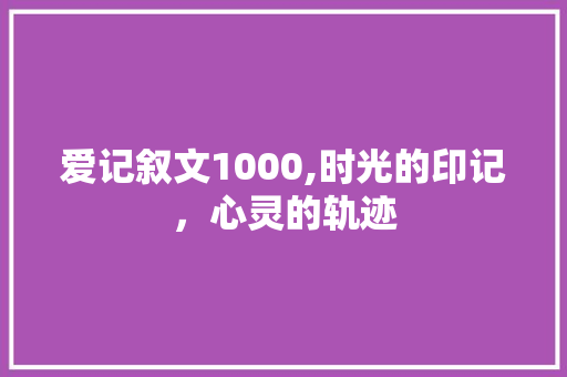 爱记叙文1000,时光的印记，心灵的轨迹