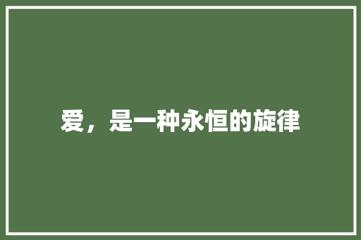 爱，是一种永恒的旋律