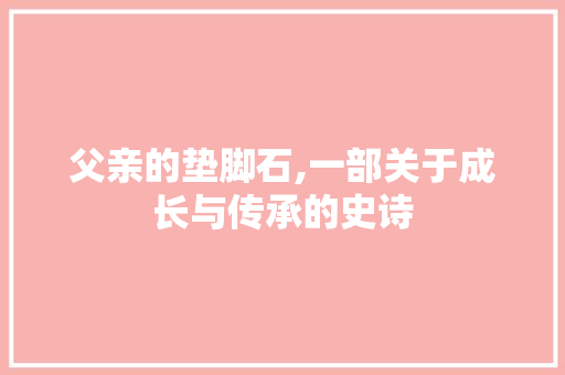 父亲的垫脚石,一部关于成长与传承的史诗