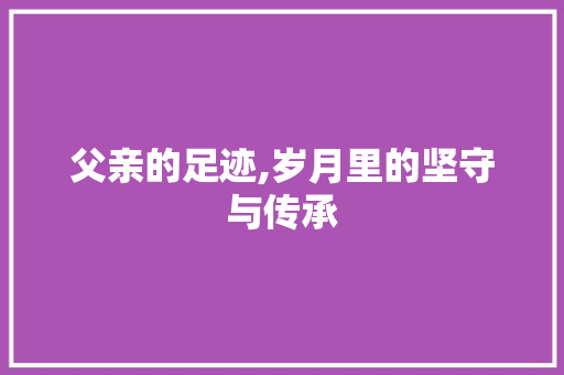 父亲的足迹,岁月里的坚守与传承