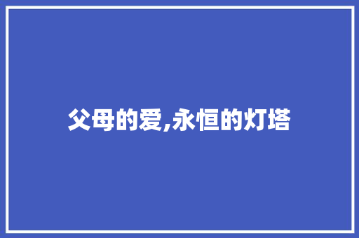 父母的爱,永恒的灯塔