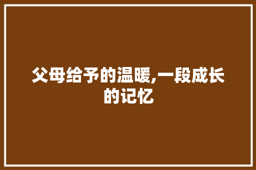 父母给予的温暖,一段成长的记忆