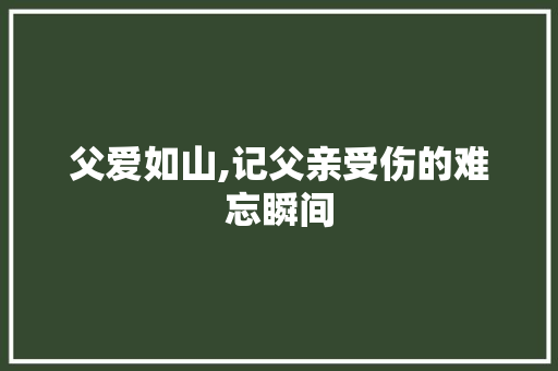 父爱如山,记父亲受伤的难忘瞬间