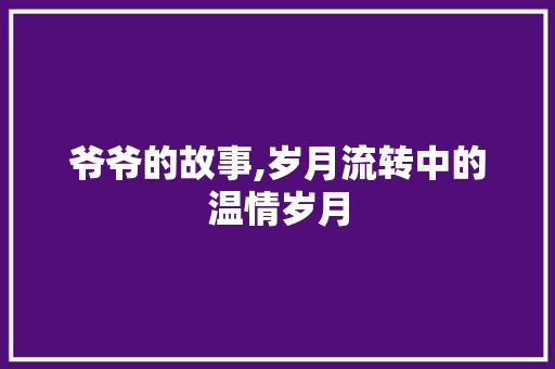 爷爷的故事,岁月流转中的温情岁月