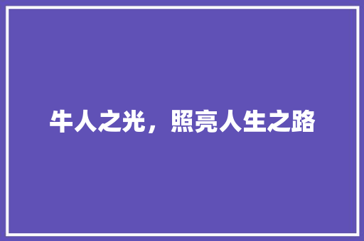 牛人之光，照亮人生之路