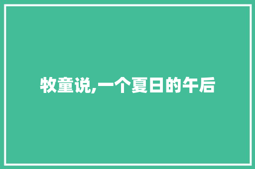 牧童说,一个夏日的午后