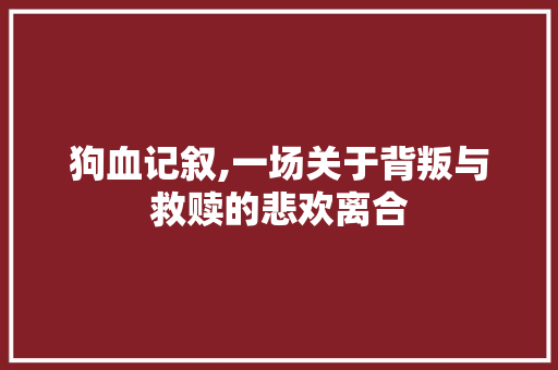 狗血记叙,一场关于背叛与救赎的悲欢离合