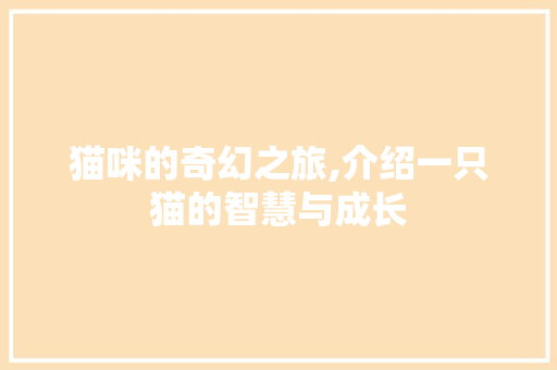 猫咪的奇幻之旅,介绍一只猫的智慧与成长