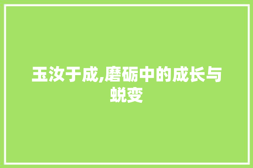 玉汝于成,磨砺中的成长与蜕变 论文范文