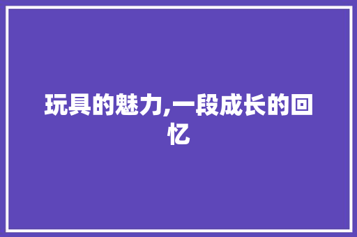 玩具的魅力,一段成长的回忆