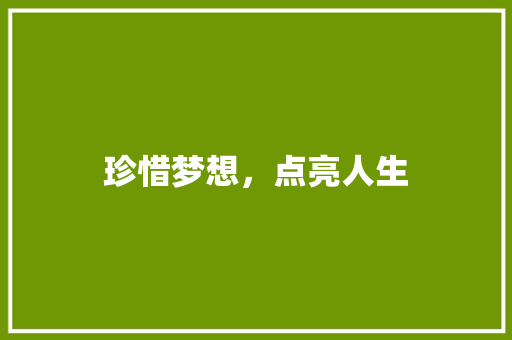 珍惜梦想，点亮人生