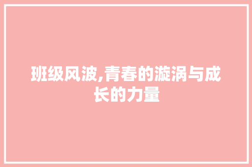 班级风波,青春的漩涡与成长的力量