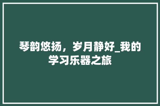 琴韵悠扬，岁月静好_我的学习乐器之旅