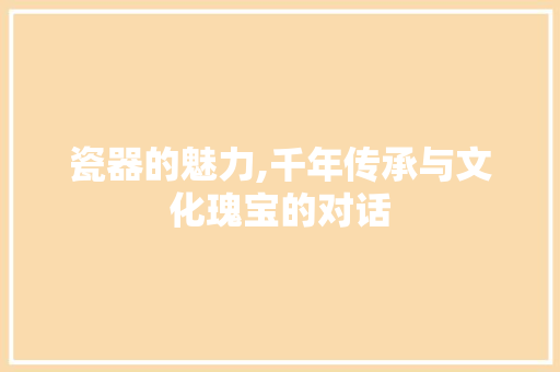 瓷器的魅力,千年传承与文化瑰宝的对话