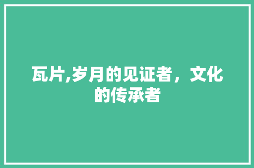 瓦片,岁月的见证者，文化的传承者