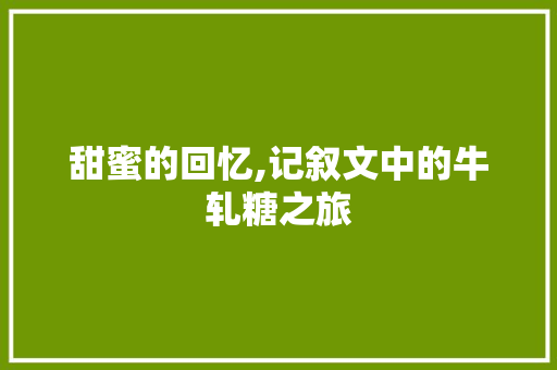 甜蜜的回忆,记叙文中的牛轧糖之旅