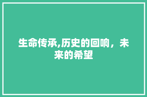 生命传承,历史的回响，未来的希望