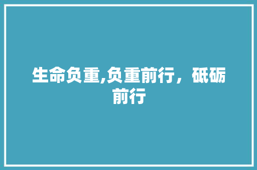 生命负重,负重前行，砥砺前行