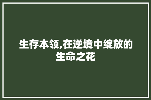 生存本领,在逆境中绽放的生命之花