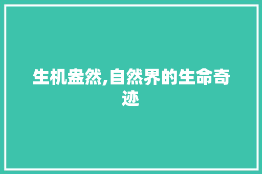 生机盎然,自然界的生命奇迹